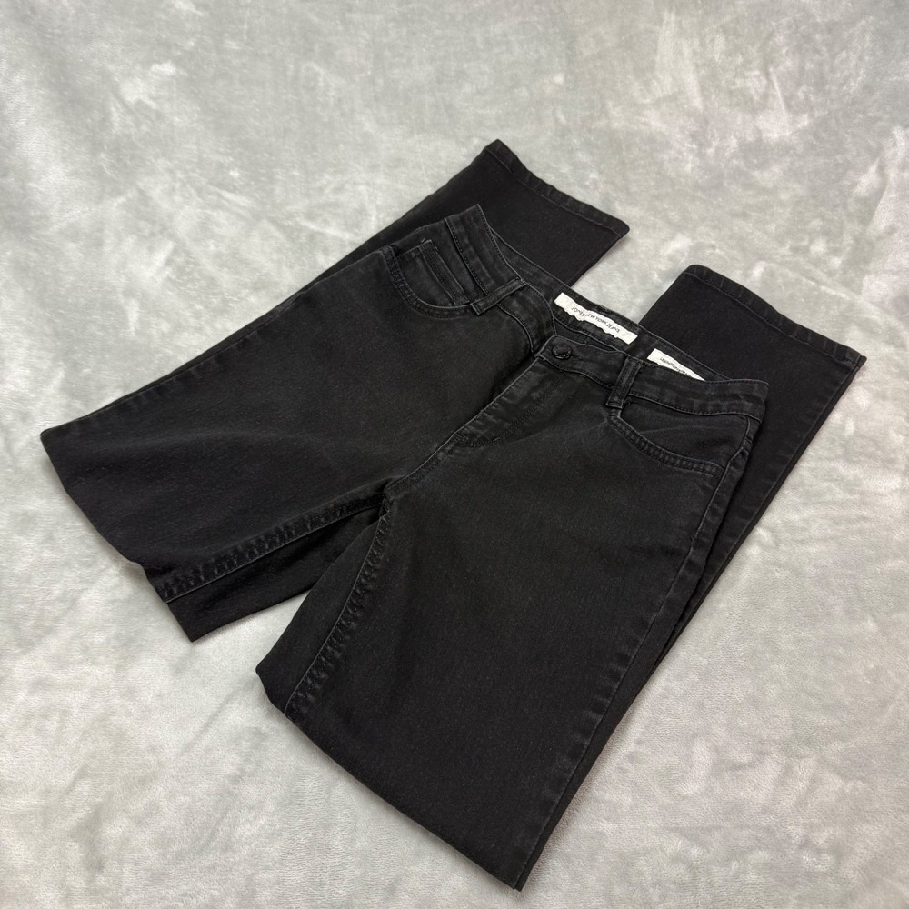 Jones New York Jeans‎ Petite Lexington Straight Black Wash Women Size 6 (28x28)